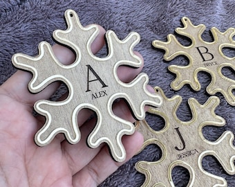 Custom Christmas Gift, Custom Christmas Ornament, Personalized Snowflake Ornament, Christmas Tree Decor, Family Name Ornament