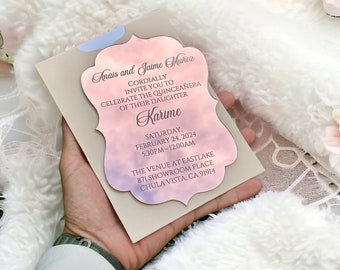 Sweet 16 Invitation, Luxury Mirror Invitation, Quinceanera Invitation, Wedding Reception Invitation, Mis 15 Invitation, Baptism Invitation