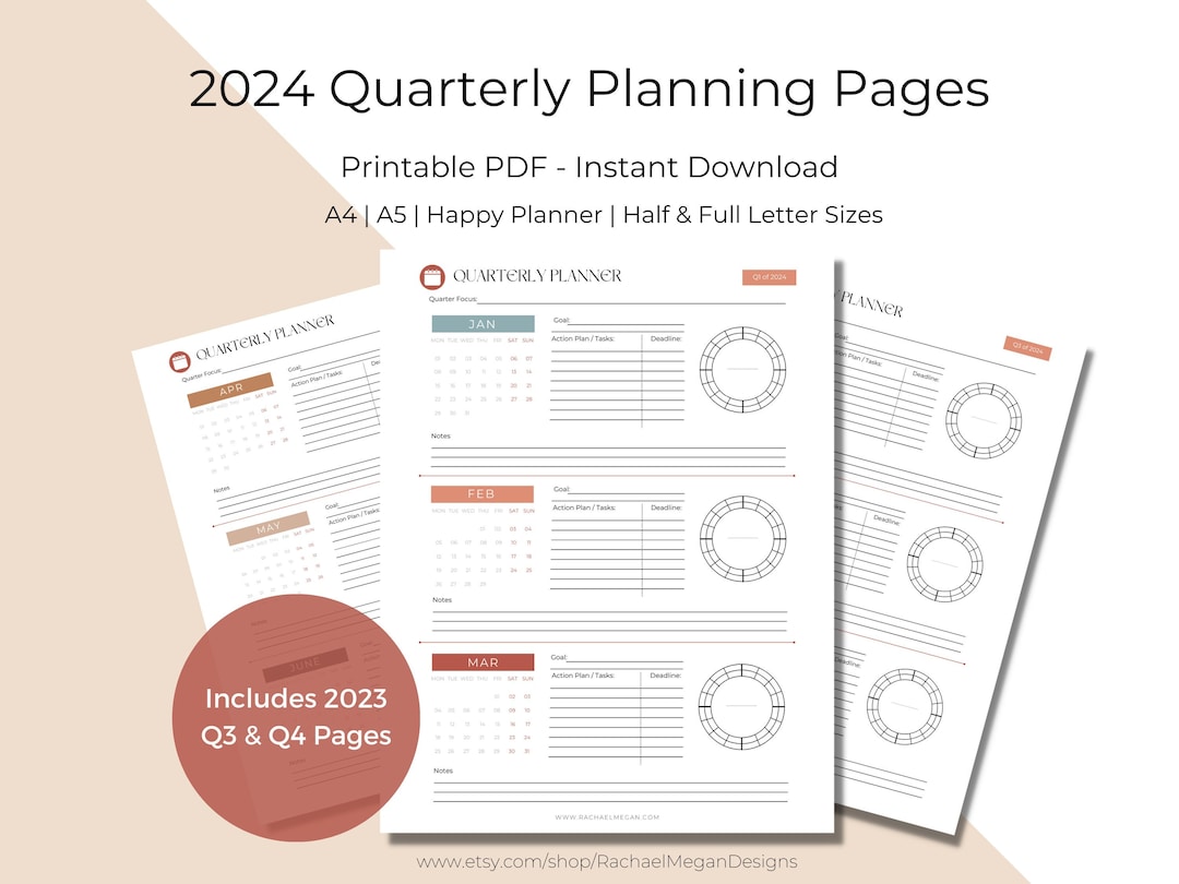 2024 Quarterly Goal Printable Planner | 2024 Quarterly Goal Planning ...