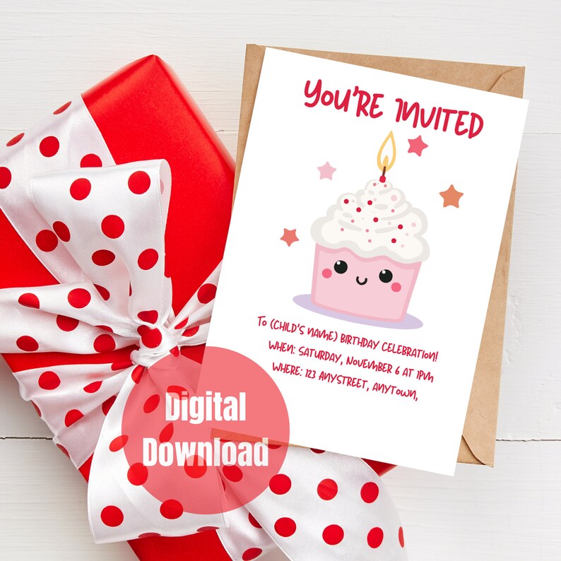 Printable Kids Birthday Party Invitation Etsy