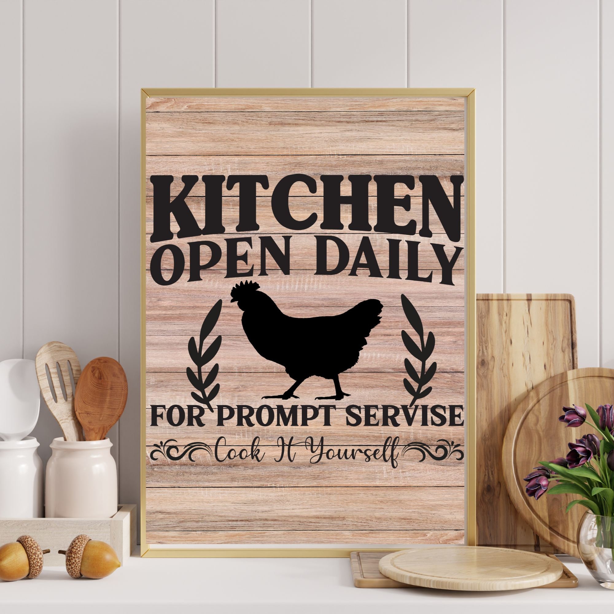 Kitchen Open Farmhouse Kitchen Printable Wall Art - Etsy