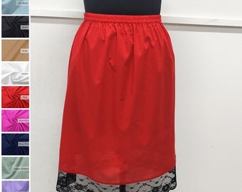 Cotton Petticoat, Underskirt, Lacey Half Slip, Skirt For Women, Dress Extender, Customized Slips-  XS to 5XL Sizes