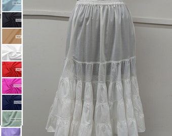 Cotton Ruffle Half Slip Petticoat, Underskirt, Hippie Dress Extender, Customized Dress Liner -  XS to 5XL Sizes