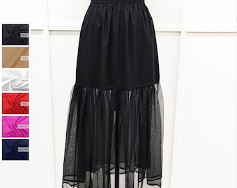 Cotton Ruffle Half Slip, Frill Underskirt, Dress Extender, Customized Petticoat For Women -  XS to 5XL Sizes