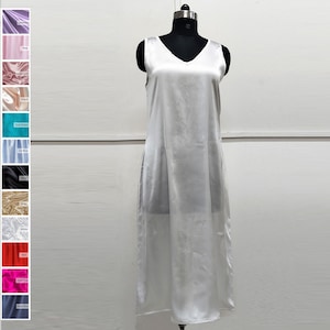 Satin Full Slip, Night Dress, Maxi Slip, Customized Slip -  XS to 5XL Sizes