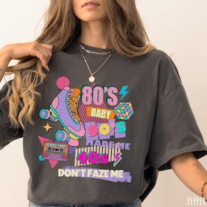 Retro 80s shirt,40th birthday,born in 1980s,vintage 1980s,women retro birthday,comfort colors shirt,born in the 80s shirt,80s baby 90s made