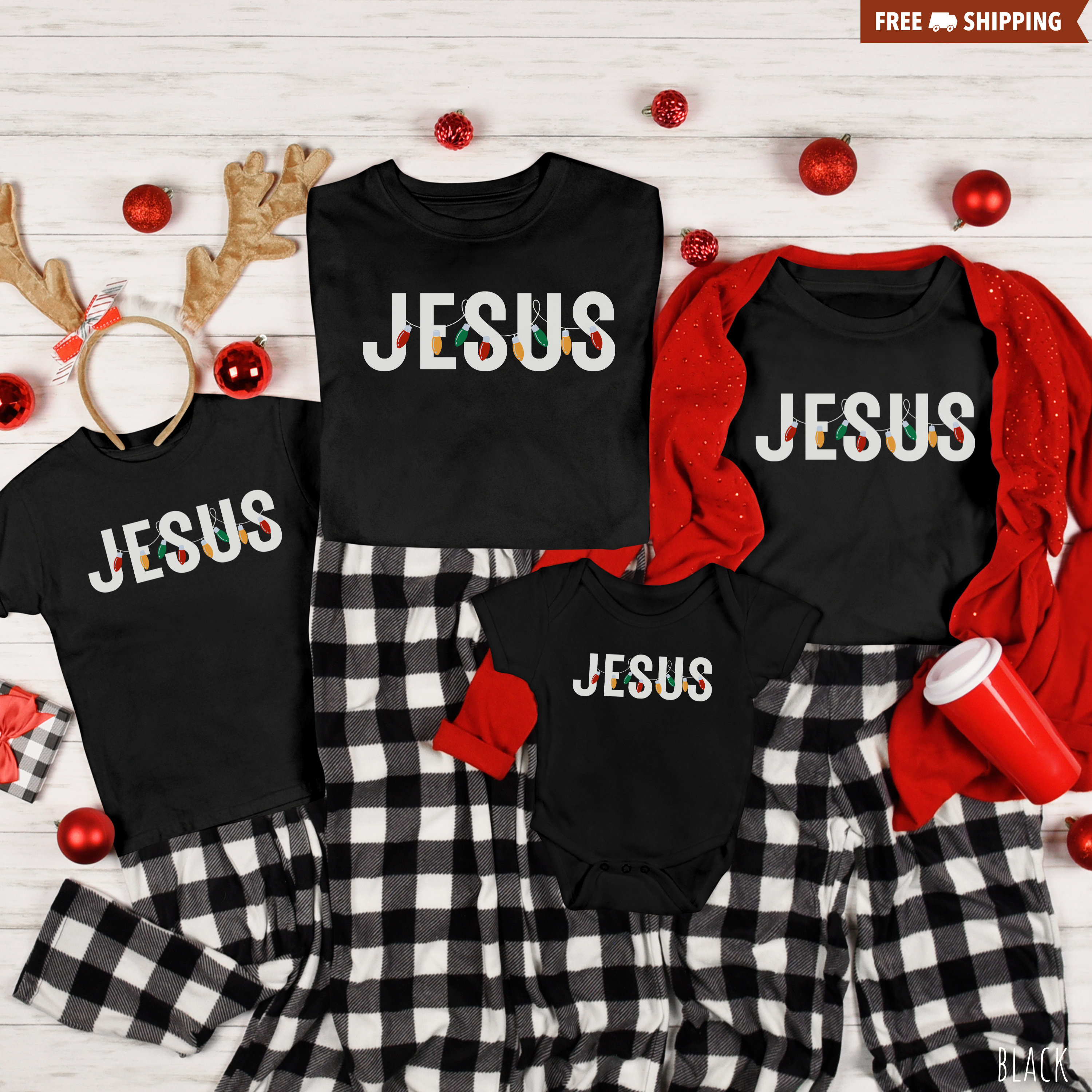 Jesus Christmas Shirt matching Family Christmas Shirts family Pajamas jesus is the Reason personalized Christmas Gift nativity Xmas Etsy