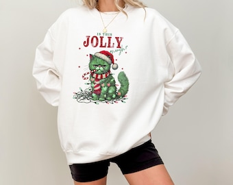 Lustiges Weihnachtskatzen Sweatshirt: Geschenk für Katzenliebhaber