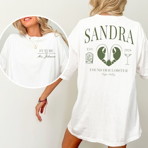 Luxury Bachelorette Merch,she found her lobster bach,Friends Bachelorette Shirts,Custom Name Tee, Cocktail Social Club,Bridal Party Shirt