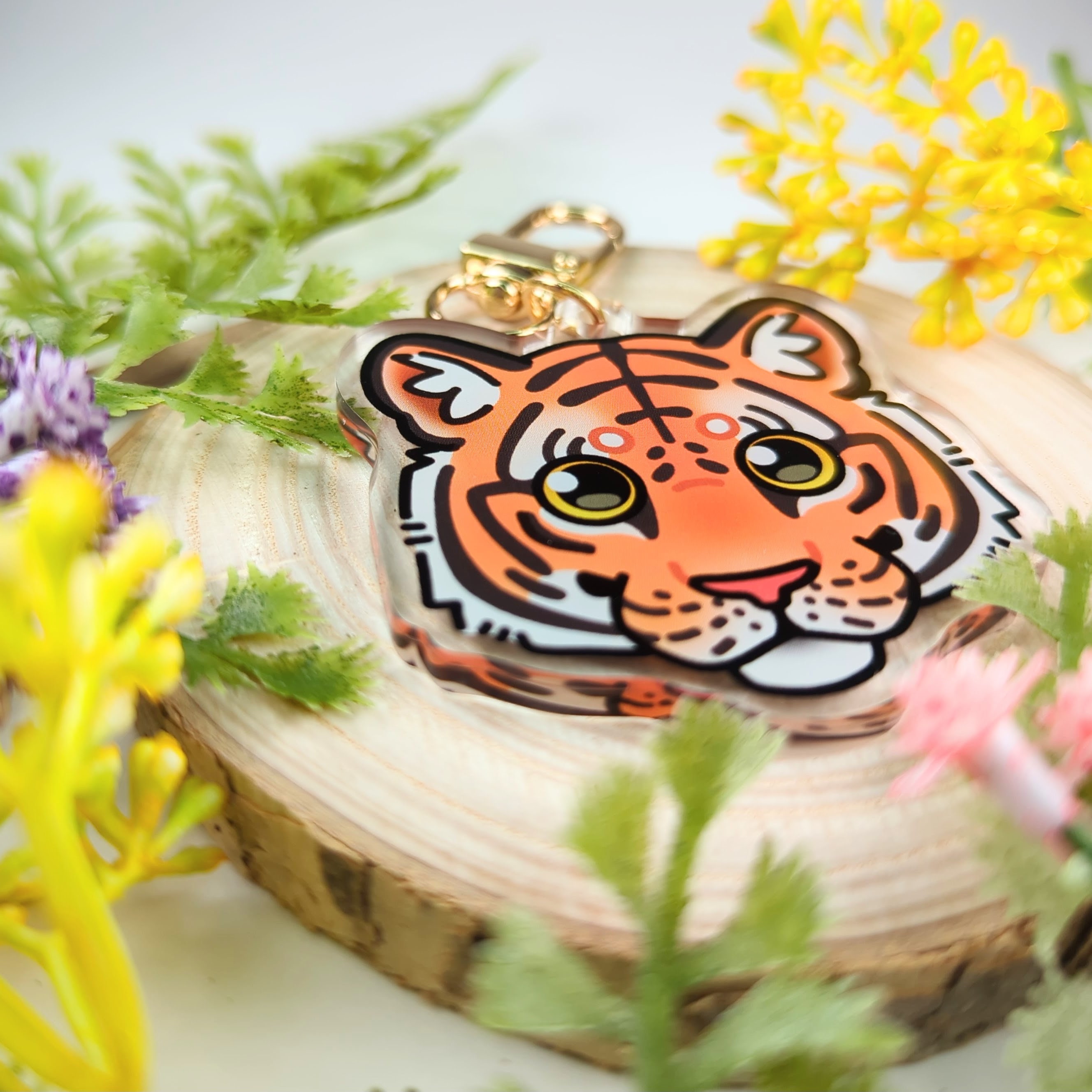 福袋特集 2025 Acrylic Tiger Keychain Tiger Gift Keychain Tiger Orange Bags&Wallets