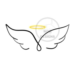 Simple Angel Wings with Halo Digital Art