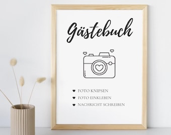 Gastenboek voor bruiloft, fotogastenboek, digitaal product