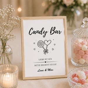 Candy Bar Schild für Hochzeiten, Geburtstage und andere Feiern, personalisierbar, DIGITALES PRODUKT
