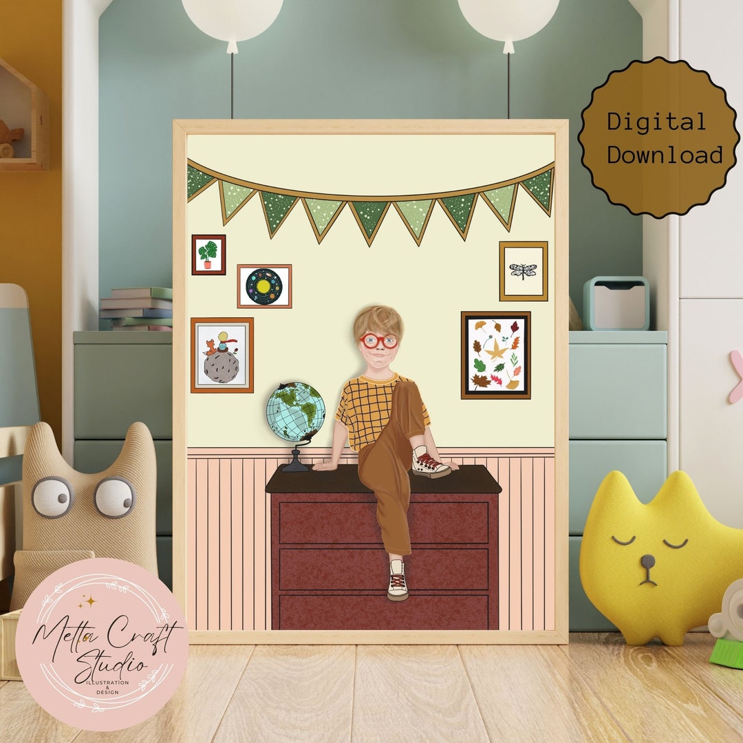 Boys Room Original Illustration Poster Childrens Room Etsy