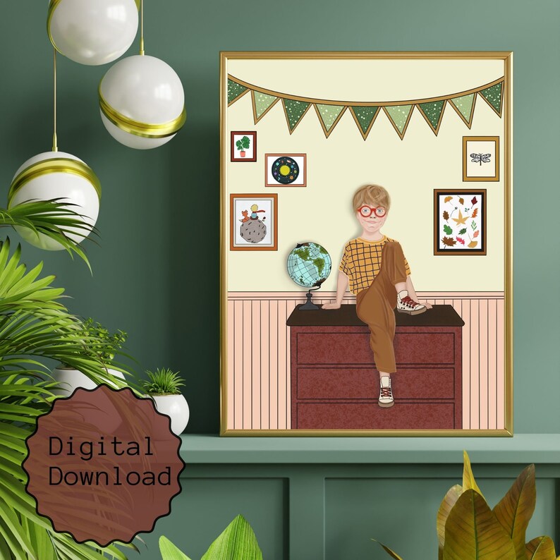 Boys Room Original Illustration Poster Childrens Room Etsy