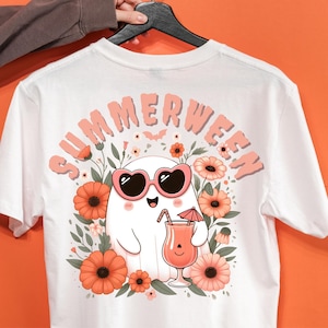 Summerween Png, Ghost Halloween Sublimation Design, Summer Halloween Png, Cute Ghost Png, Shirt Designs, Digital Download, PNG