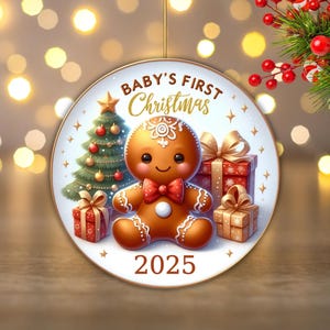 Baby&#39;s First Christmas 2025 Ornament Sublimation Png, 2025 Christmas Ornament Designs, Ornamen Sublimation Print, Digital Download, PNG
