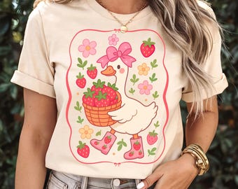 Cute Strawberry Goose Png, Coquette Goose Strawberry Png, Summer Goose Png, Girly Shirt Png,  Goose Mama Shirt Png, Digital Download, PNG