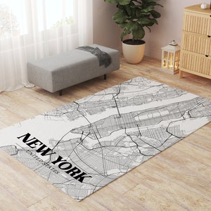 New York Map Teppich, Stadtplan, Stadtplan, Haus- und Bürodekor, Großer Teppich, Verschiedene Größen, Hochwertiger Druck