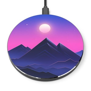 Mountain Wireless Charger, Night Sky, Aesthetic, Charging Station for all iphone & android devices with wireless charging enabled