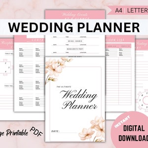 Wedding Planner Printable, Wedding Planning Book, Printable Wedding Planner, Wedding Planner Organizer, Wedding Planner Kit