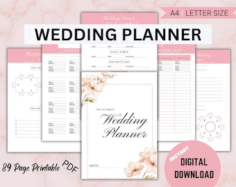 Wedding Planner Printable, Wedding Planning Book, Printable Wedding Planner, Wedding Planner Organizer, Wedding Planner Kit