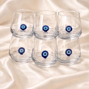 Bicchiere da acqua in vetro di Murano con effetto malocchio: bicchiere da bere inciso