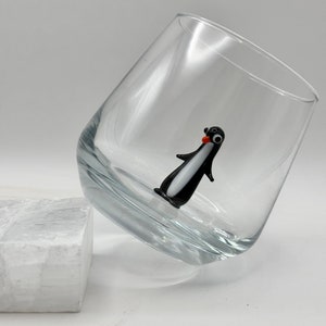 drinking murano glass with penguin figurine engraved wine glass wine lover gift funny wine glass wine gifts stemless wine glass.jpg