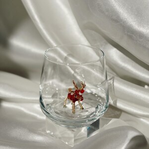 Copas navideñas de cristal de Murano / Copa de vino sin tallo / Copa con figura de Papá Noel / Copas de cóctel / Decoración para fiestas navideñas / Juego de 6 copas imagen 15
