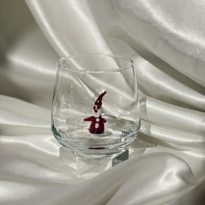 Copas navideñas de cristal de Murano / Copa de vino sin tallo / Copa con figura de Papá Noel / Copas de cóctel / Decoración para fiestas navideñas / Juego de 6 copas imagen 13