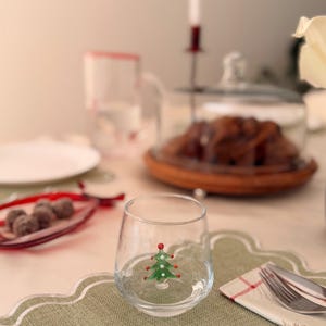 Copas navideñas de cristal de Murano / Copa de vino sin tallo / Copa con figura de Papá Noel / Copas de cóctel / Decoración para fiestas navideñas / Juego de 6 copas imagen 10