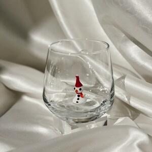Copas navideñas de cristal de Murano / Copa de vino sin tallo / Copa con figura de Papá Noel / Copas de cóctel / Decoración para fiestas navideñas / Juego de 6 copas imagen 12