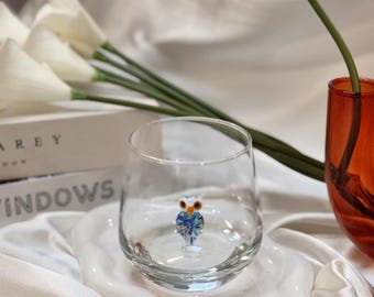 Handmade Murano Owl Glass Cup – Unique Bird Lover Gift