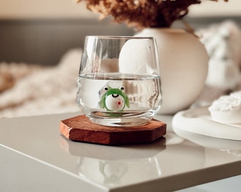 Murano Glass Frog Prince Cup: Stemless Wine Glass, Unique Decor