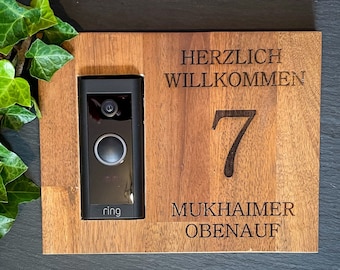 Klingelschild | Videotürklingel Klingelschild | personalisiert | Türklingel Schild  |  Schild für Smart Türklingel | Videotürklingel Zubehör