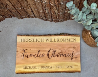 Haustürschild | Willkommensschild personalisiert | Türschild Familie Holz | Familienschild | Holzschild personalisiert | Geschenk zum Einzug