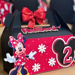 Boîte à bonbons Mickey Mouse et Minnie Mouse Gable, boîte à bonbons Minnie Mouse Gable, idée de fête Mickey Mouse