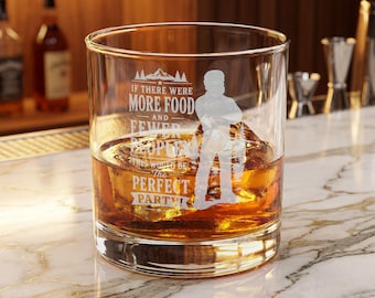 Swanson Homage Less People Whiskey Glass, Engraved 10.5oz