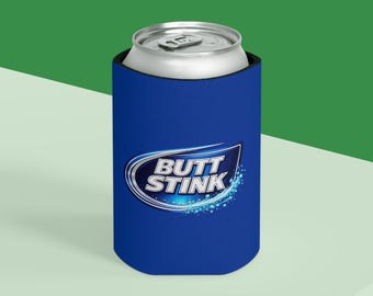 Funny Butt Stink Can Cooler, Neoprene, Blue, Insulated Drink Sleeve