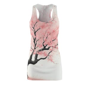 One-of-a-Kind Cherry Blossom Tree Dress - Handcrafted Spring Fashion for Her.