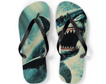 Shark Jaws Flip Flops, Funny Beach Pool Sandals