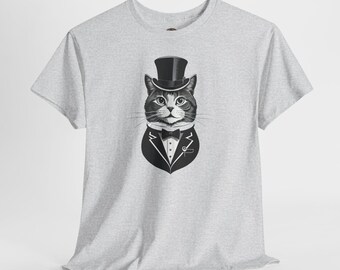 Regal Cat Tuxedo T-Shirt, Funny Feline Lover Gift