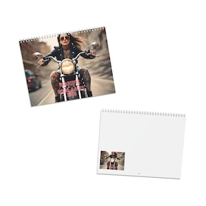 Biker Babes 2025 Calendar | Original Artwork, Motorcycle Girls, Wall Calendar, Gift for Her, Unique Art, Pin-Up Style, High-Quality Paper.