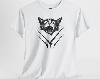 Verrückte Katze Grafik T-Shirt, humorvolles Katzen Shirt