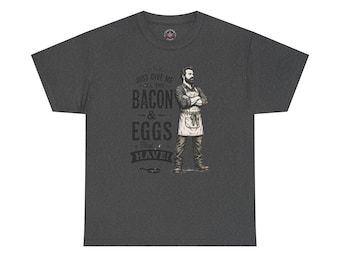 Bacon and Eggs Funny T-Shirt for Foodies, Unisex Cotton Tee, Breakfast Lover, Humor