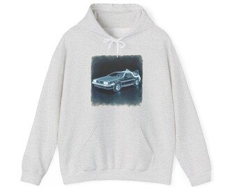 DeLorean Time Machine Hoodie, Back to the Future Movie Art