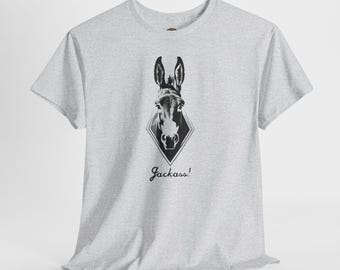 Maglietta divertente con asino, maglietta Jackass, amante degli animali per lui/lei, maglietta in cotone