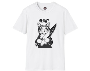 Feline Funny Cat T-Shirt, Humorous Animal Graphic Tee for Cat Lovers, Casual cotton Top, Quirky Cat Design,