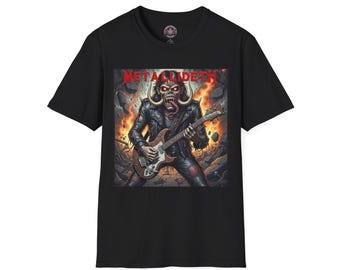 Metallica Megadeth inspired unisex T-shirt, rock band tee, metal music lover, lightweight cotton,