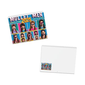 2025 Sexy Guys With Mullets Calendar, Business In The Front, Party In The Back, Calendar 2025, All Original Design, Gift Idea.